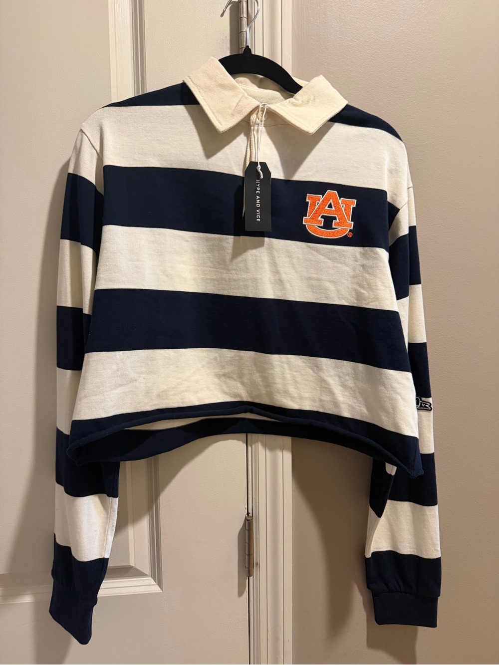 Auburn University Cropped Rugby Pullover